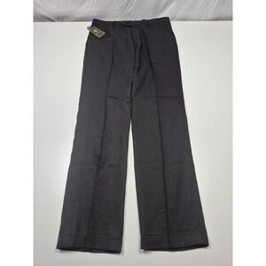 Giorgio Inserti Dress Pants Mens 38x35 Black Linen Flat Front Cuffed Lined NWT